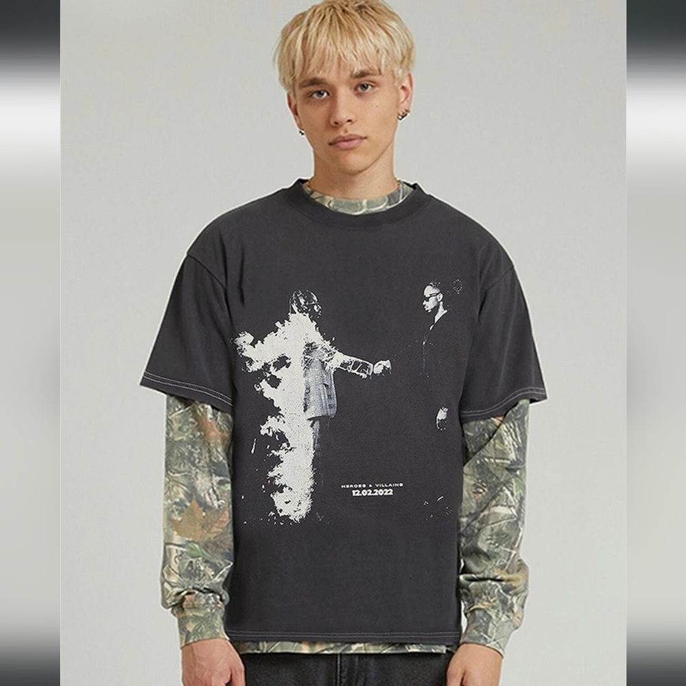 Pacsun Metro Boomin "Heroes & Villains" Graphic Tee In Gray Black NWT Large - Picture 2 of 6